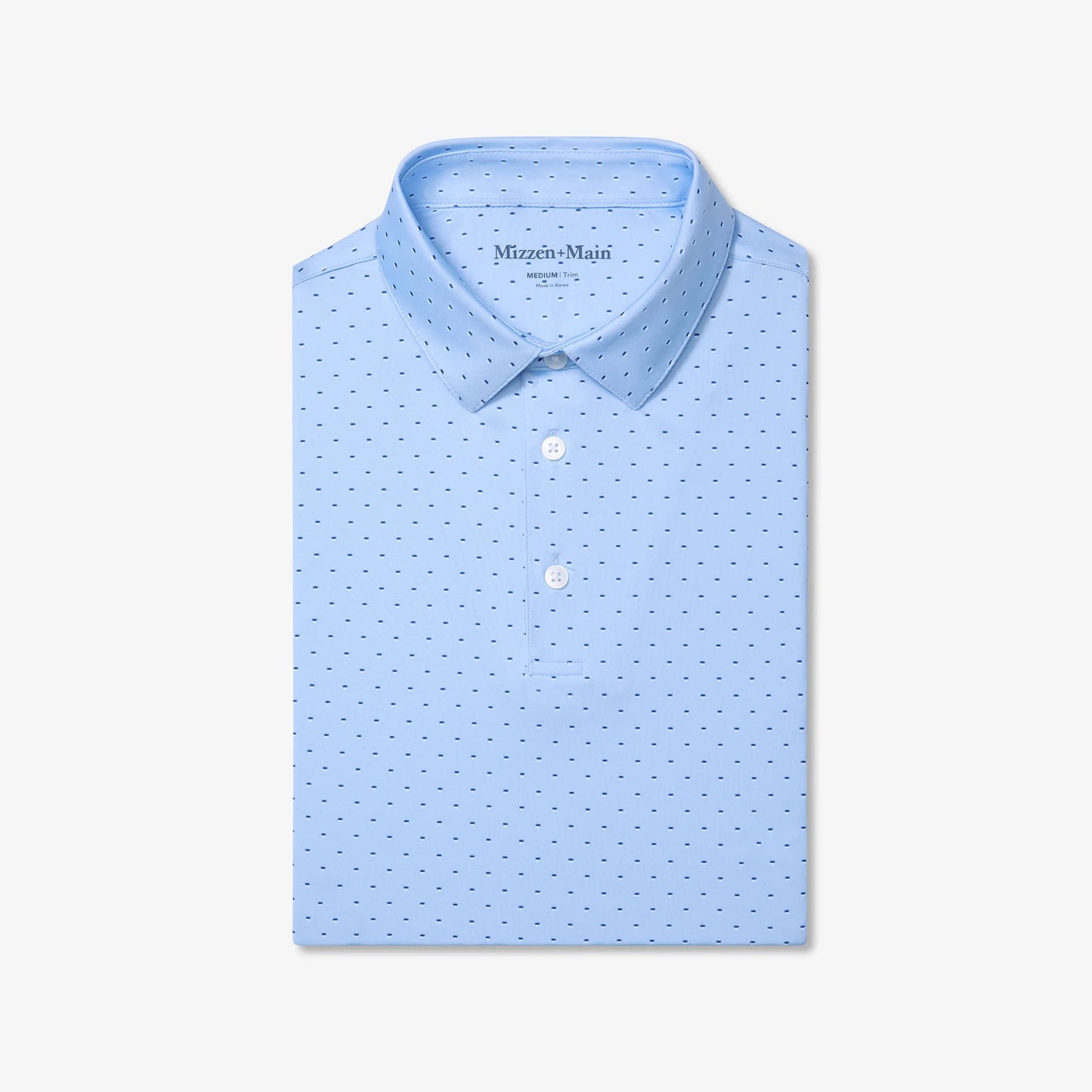 The Chalkboard Polo by Mizzen+Main (Cloud Blue Stacked Geo)
