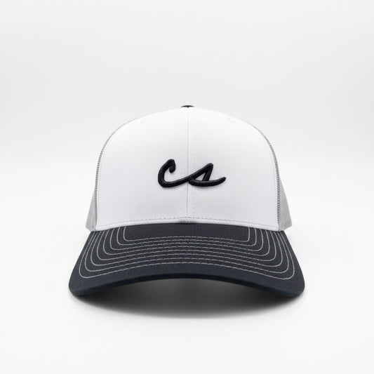 The Chalkboard Trucker Hat (White/Aluminum/Navy)