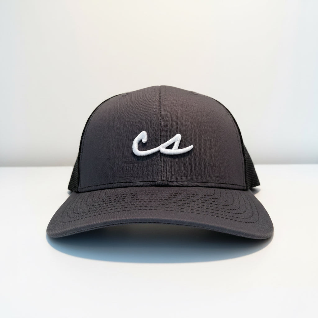 The Chalkboard Trucker Hat (Charcoal/Black)