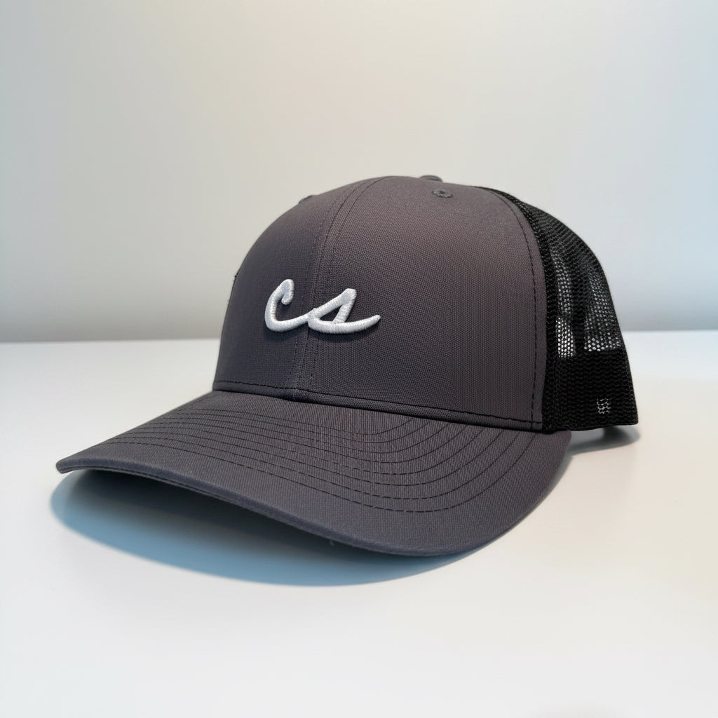 The Chalkboard Trucker Hat (Charcoal/Black)