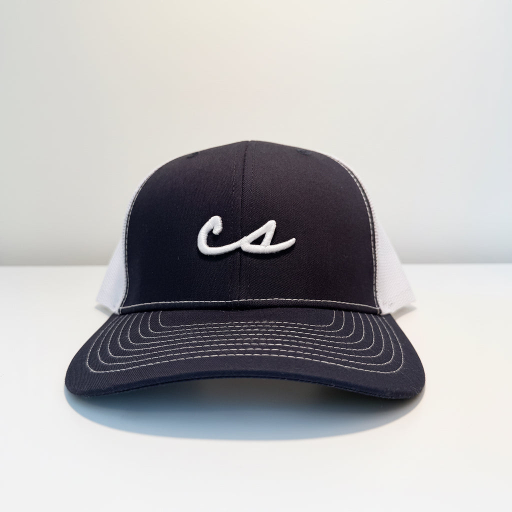 The Chalkboard Trucker Hat (Navy/White)