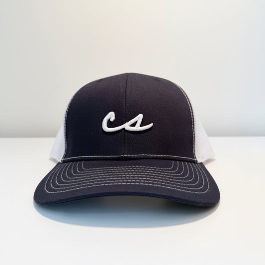 The Chalkboard Trucker Hat (Navy/White)