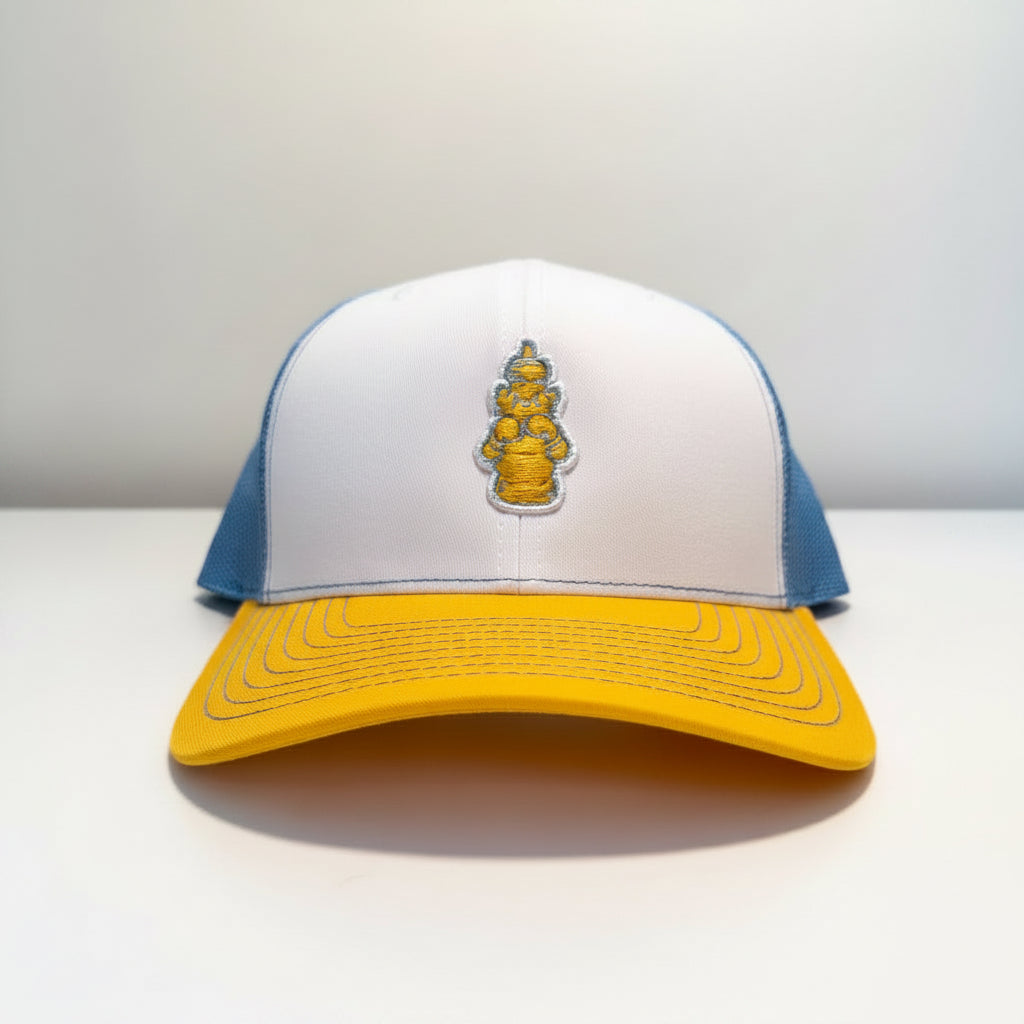 The Fight Honey Trucker Hat (White/Columbia Blue/Yellow)
