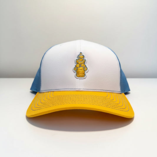 The Fight Honey Trucker Hat (White/Columbia Blue/Yellow)