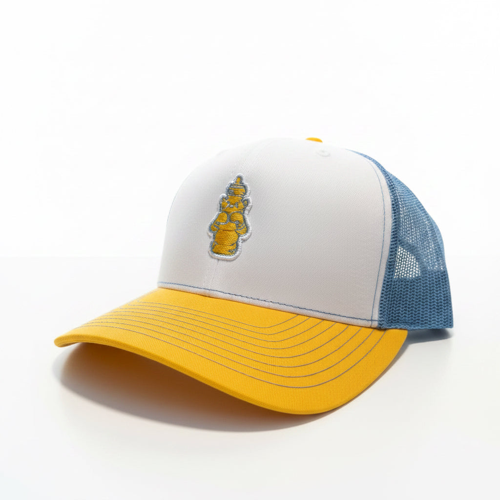The Fight Honey Trucker Hat (White/Columbia Blue/Yellow)