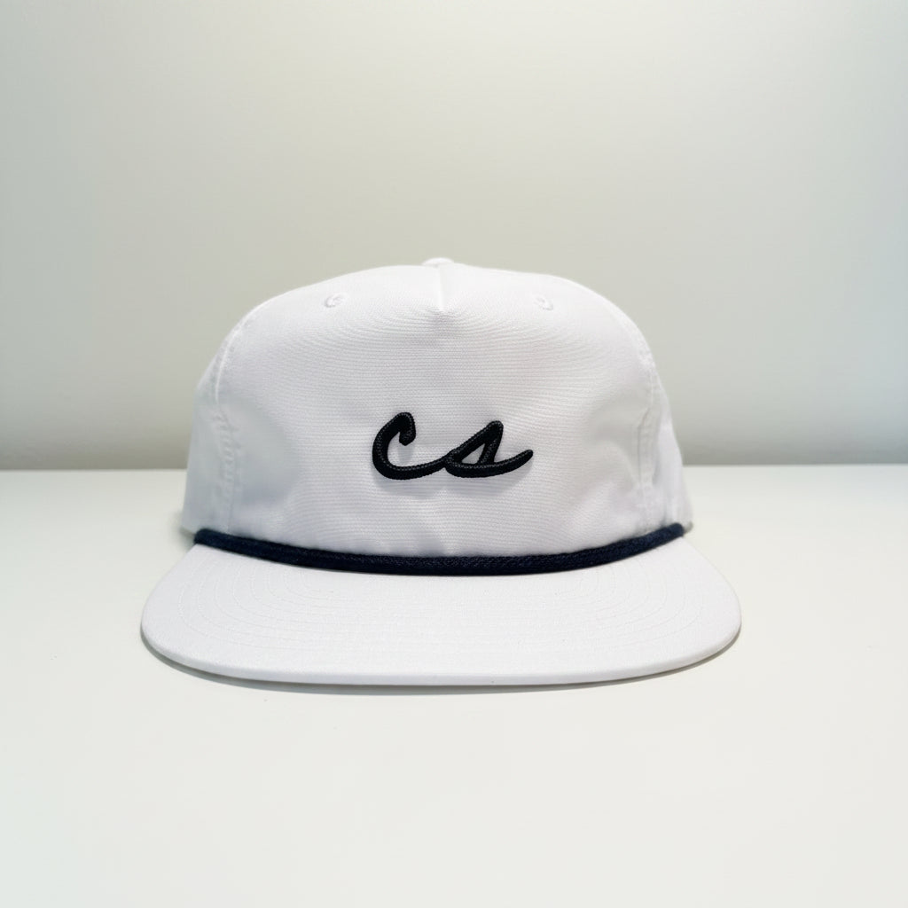 The Chalkboard Rope Hat (White/Navy)