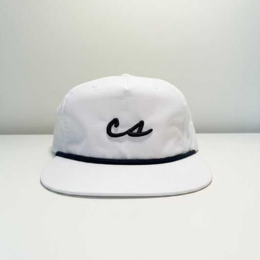 The Chalkboard Rope Hat (White/Navy)