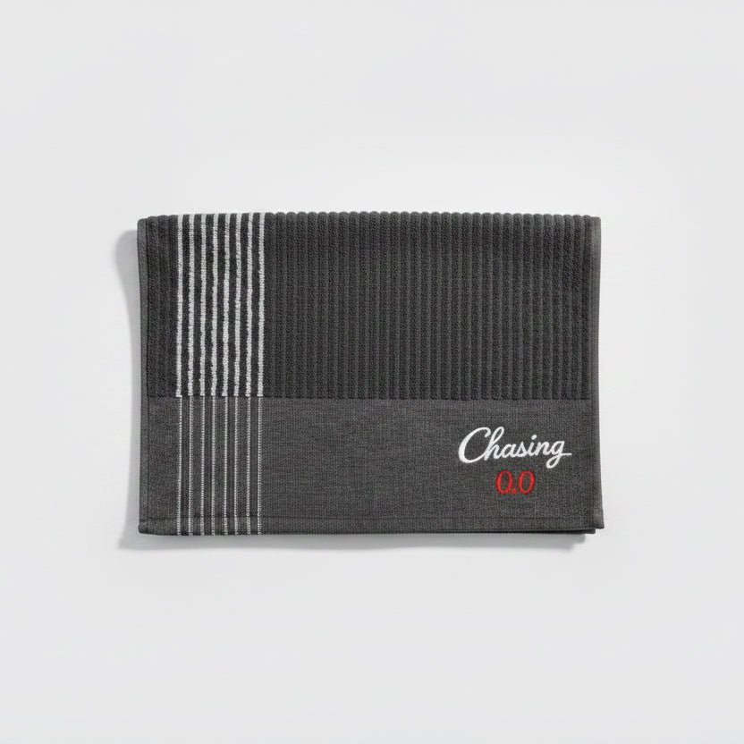 The Chasing 0.0 Caddy Towel (Black/White Stripe)