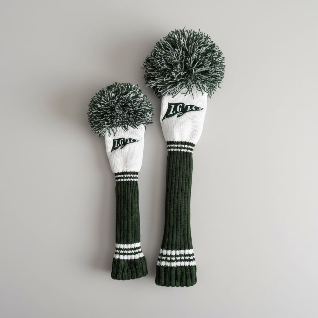 LGLG Flag Knit Pom Headcover (Green/White)