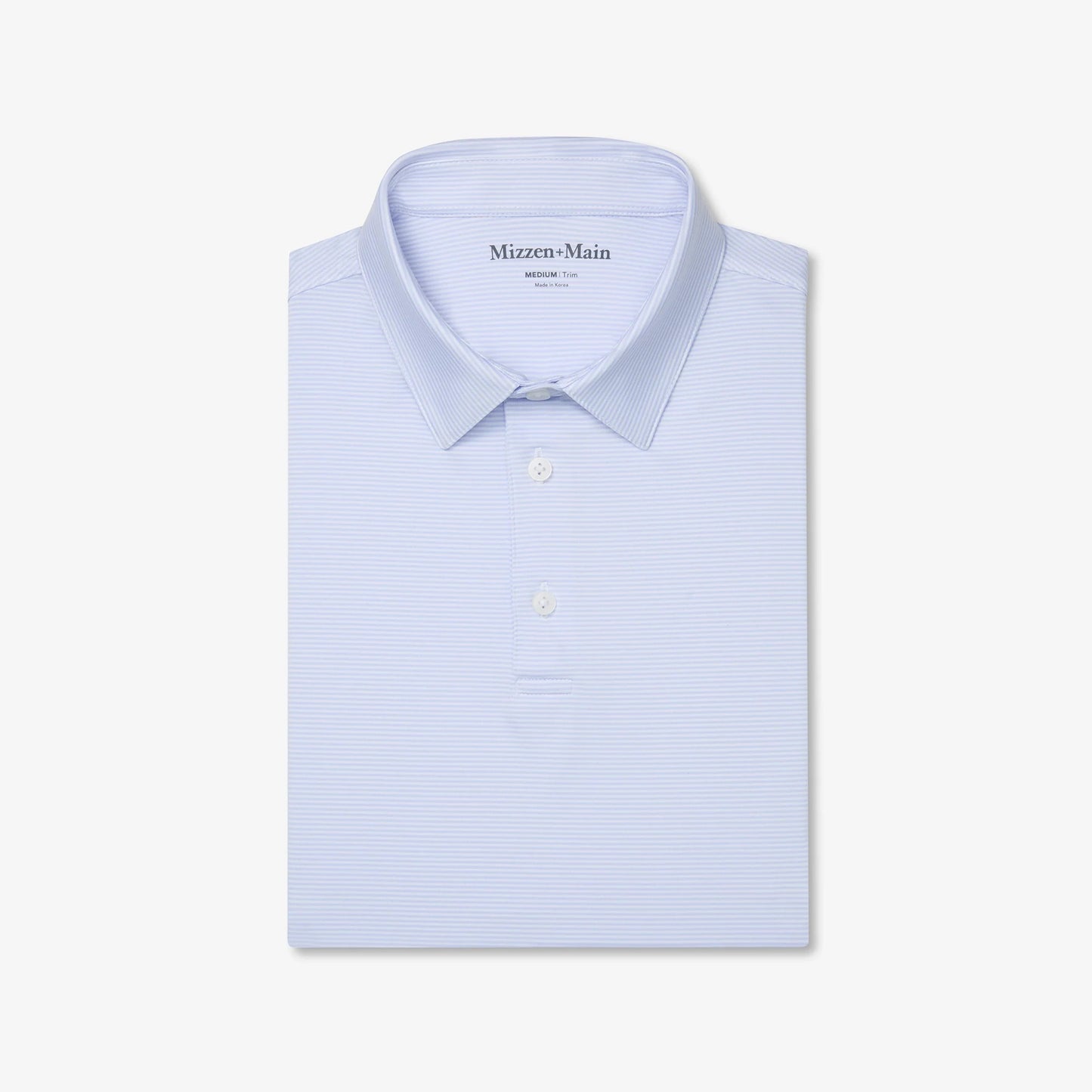 The Chalkboard Polo by Mizzen+Main (Light Blue White Stripe)