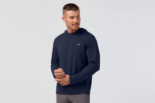 The Chalkboard Knox LS Hoodie by Mizzen+Main (Navy)