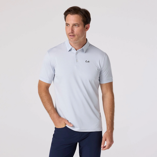 The Chalkboard Polo by Mizzen+Main (Aluminum Alt Stripe)
