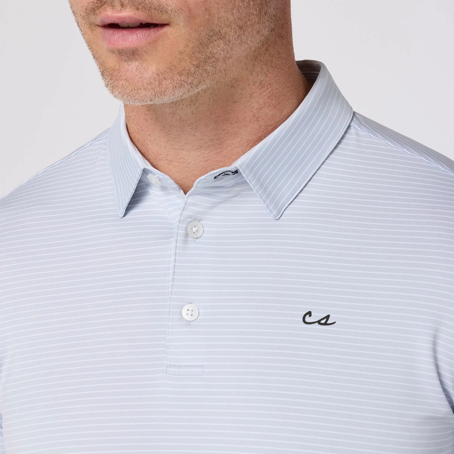 The Chalkboard Polo by Mizzen+Main (Aluminum Alt Stripe)